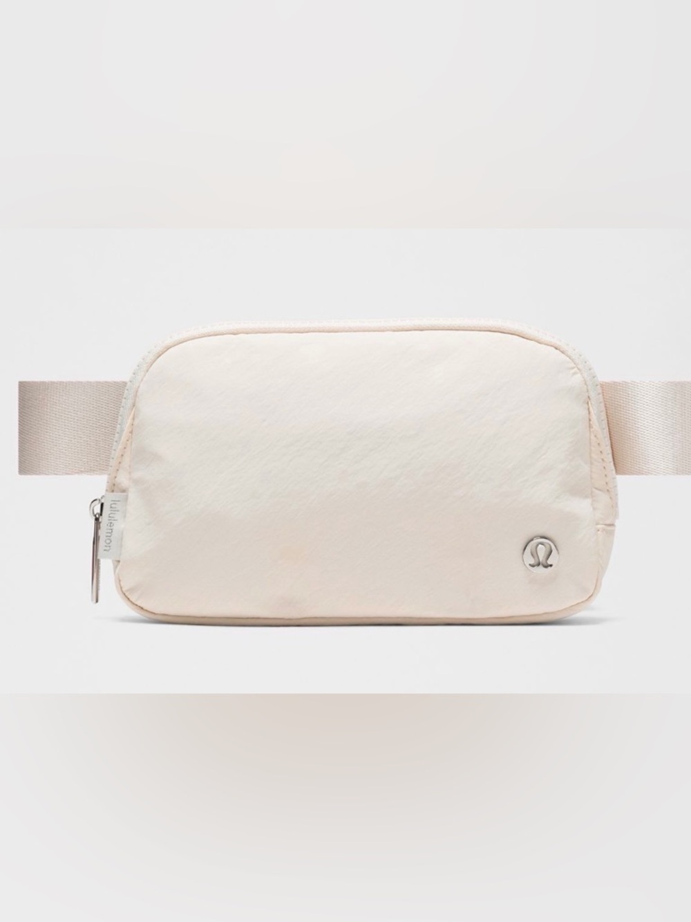 lululemon athletica Cream Belt Bag with Gold Logo